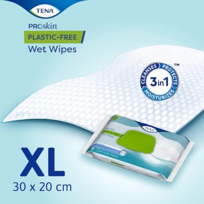 TENA ProSkin Plastic-Free Feuchttücher _ in Erwachsenengröße-30 x 20 cm_1