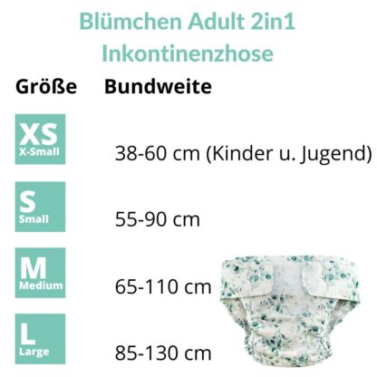 2in1 Erwachsenenwindeln Größen